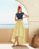 Elfenbeinfarbenes Barcelona-Midikleid – 3J280