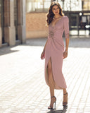 Elfenbeinfarbenes Barcelona-Midikleid – 7J2L3