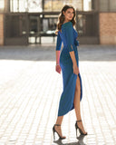 Elfenbeinfarbenes Barcelona-Midikleid – 7J2L3