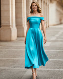 Vestido midi de Marfil Barcelona - 7J2N8