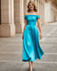 Vestido midi de Marfil Barcelona - 7J2N8