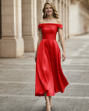 Vestido midi de Marfil Barcelona - 7J2N8