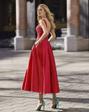 Vestido midi de Marfil Barcelona - 7J2O6