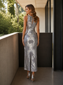 Vestido midi de Marfil Barcelona - 8M1D6